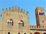 Bologna, facade and dungeon of the castle located in Piazza Maggiore, called King Enzo palace, because here the king lived in prison until death.