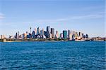 Sydney City and Harbour ( Harbor ) on a clear blue sky day