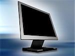 Flat Panel Monitor on Abstract Blue Background