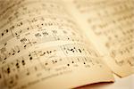 Old sheet music. Shallow depth-of-field.