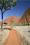 A walking path that leads around Uluru (Ayers Rock) in Australia.