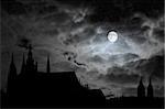 Full Moon over old castle, vampires are thursty for blood, werewolves are howling ;)