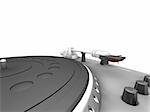 3D render of a close up of a turntable