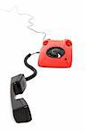 isolated red telephone