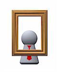 play figure with red tie and pictureframe