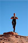 Doing yoga in Red Rock Canyon National Park, Nevada