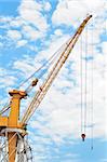 Shipyard crane against the sky