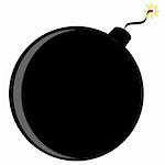 cartoony vector of an old fashioned bomb or cannon ball