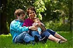 Young family with child in the park