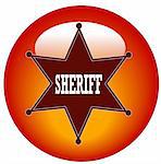 red sheriff web button or icon - illustration