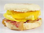Start your morning right with this delicious sandwich… an English muffin filled with bacon, eggs, and cheese!
