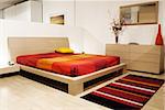 fine image of modern wood bed room