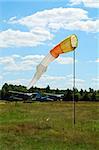 Windsock indicating winds on airfield