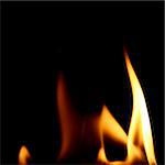 fire on black close up abstract background