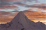 Nevada Artesonraju, which is rumored to be a prototype for Paramount Pictures logo. Cordillera Blanca mountains, Peru.