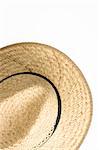 panama straw hat on white background