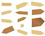 Set of wooden vector  blank arrows for your text