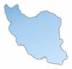Iran map light blue map with shadow. High resolution. Mercator projection.