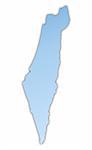 Israel map light blue map with shadow. High resolution. Mercator projection.