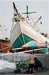 Makassar schooners (pinisi) in Sunda Kelapa, the old port of Jakarta, Indonesia