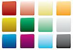 Free colored square buttons set. Vector illustration.