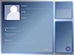 Large Blue Login Screen Layout With Portrait Box