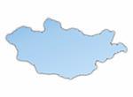 Mongolia map light blue map with shadow. High resolution. Mercator projection.