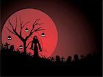 graveyard night scene in the moonlight, wallpaper