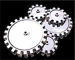 Illustration of highly polished interlocking cogs and gears