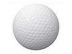 An isolated golf ball on white background