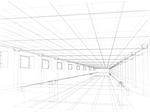 3d abstract sketch of an interior of a public building