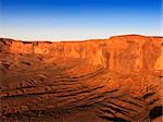 Scenic landscape of canyon in Monument Valley near the border of Arizona and Utah, United States.