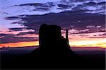 West Mitten Butte at Monument Valley during sunrise.