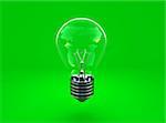 image 3d of green eco light bulb background