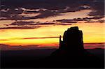 East Mitten Butte at Monument Valley during sunrise.