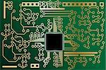 Vector - High tech mother board with chip components background. Concept: Technology.