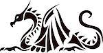 Sea Asian Dragon Silhouette - Tattoo