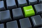 keyboard with search button 3d rendering