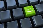 keyboard with smile button 3d rendering