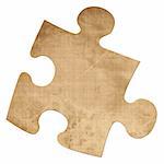 isolated vintage puzzle piece on a white background