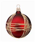 Christmas red ball, isolated on white background