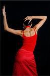 Portrait of hispanic flamenco dancer isolated over white