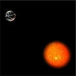 image of the solar system. focus on: Sun Earth With Clipping Path