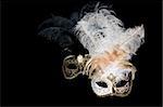 Venetian masks on black background