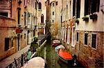Artistic work of my own in retro style - Postcard from Italy. - Urban Venice.