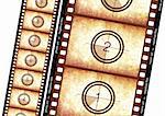 Historical film effect... Count back... 35mm filmstrip.  High detailed drawing.