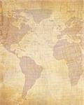 old paper texture with a map of the world