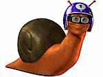 3D Render of an Toon Racing Snail