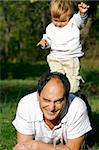 father and son outdoor portrait