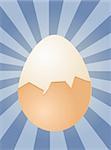 Egg illustration clipart hard boiled partly peeled